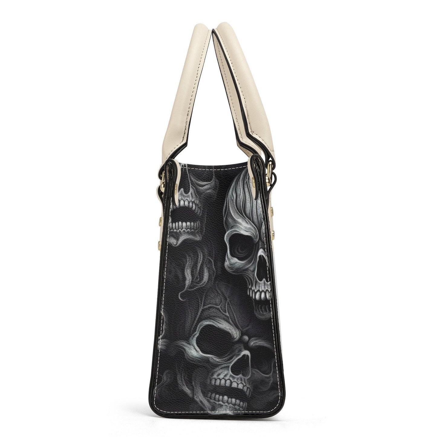 Skeleton messenger bag, skull in fire handbag, floral skull bag with shoulder strap, hooded skull handmade bag, hooded skull handmade bag, m