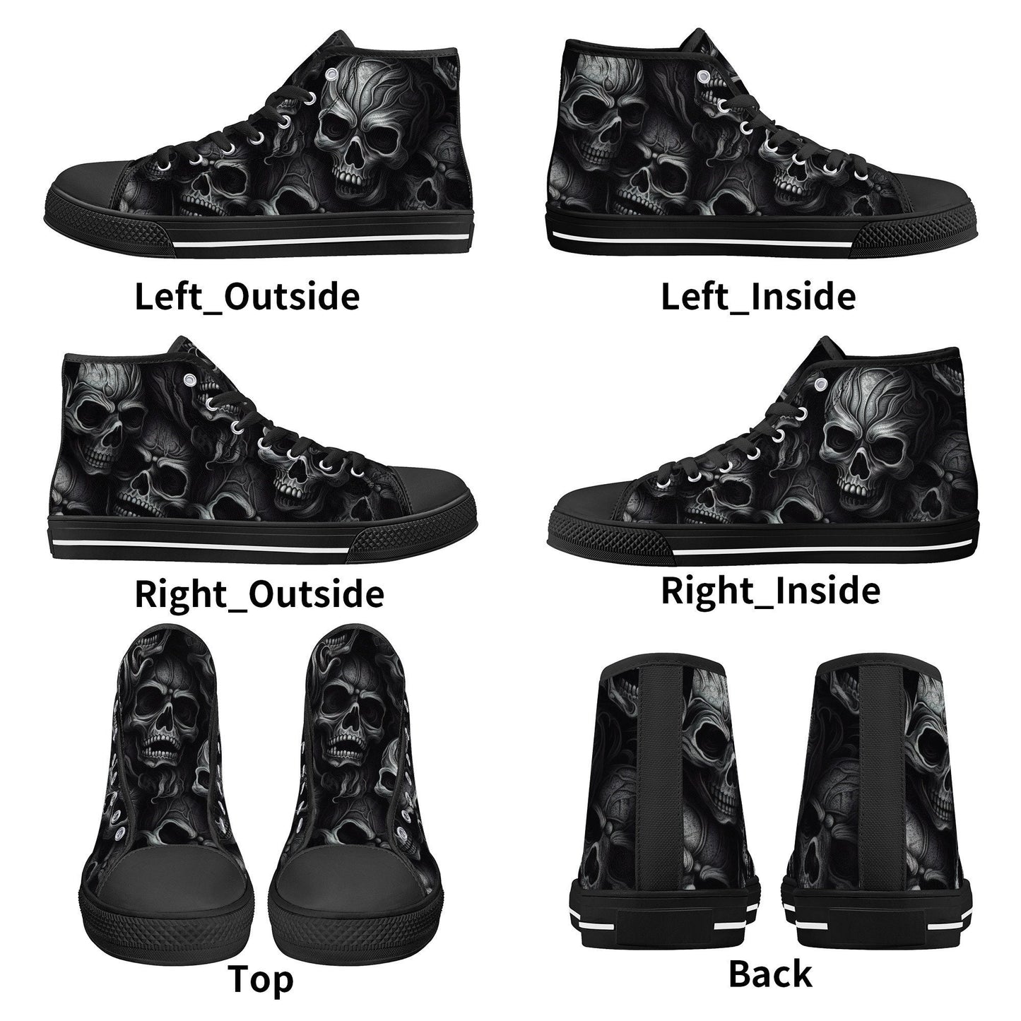 Hooded skull shoes gift, skull canvas shoes, punisher skull women shoes, christmas skull women shoes, christmas skull shoes gift, death with