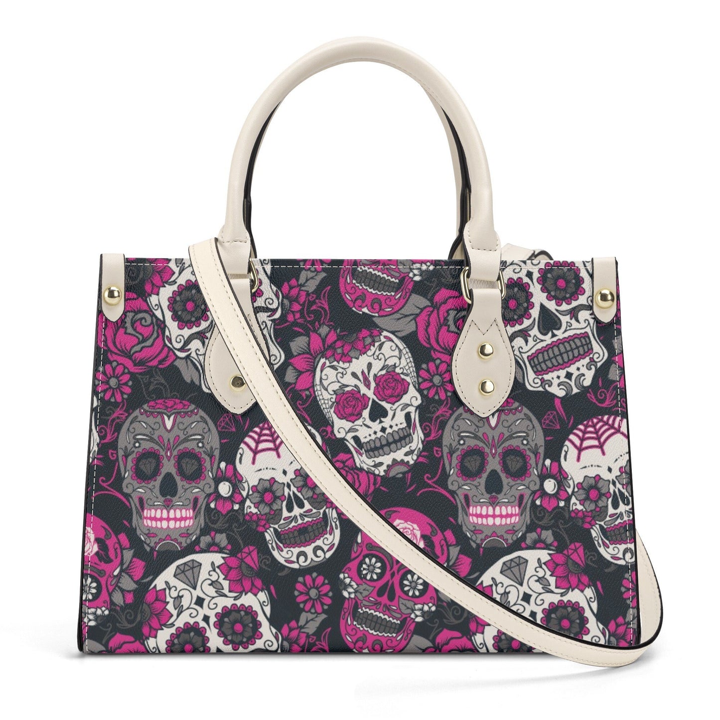 Sugar skull cosmetic bag, sugar skull messenger bag, sugar skull women's handbag, mexico messenger bag, mexico handbag with strap, mexican s