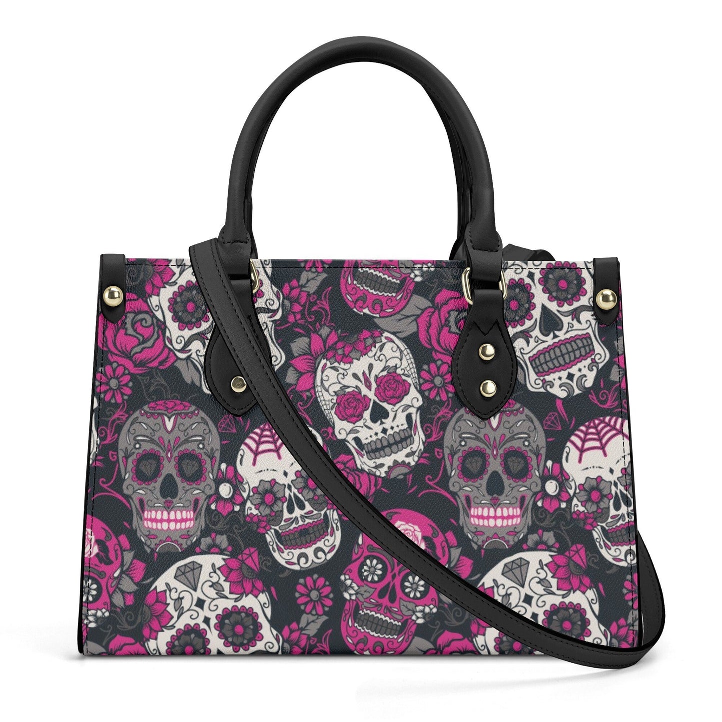 Sugar skull cosmetic bag, sugar skull messenger bag, sugar skull women's handbag, mexico messenger bag, mexico handbag with strap, mexican s