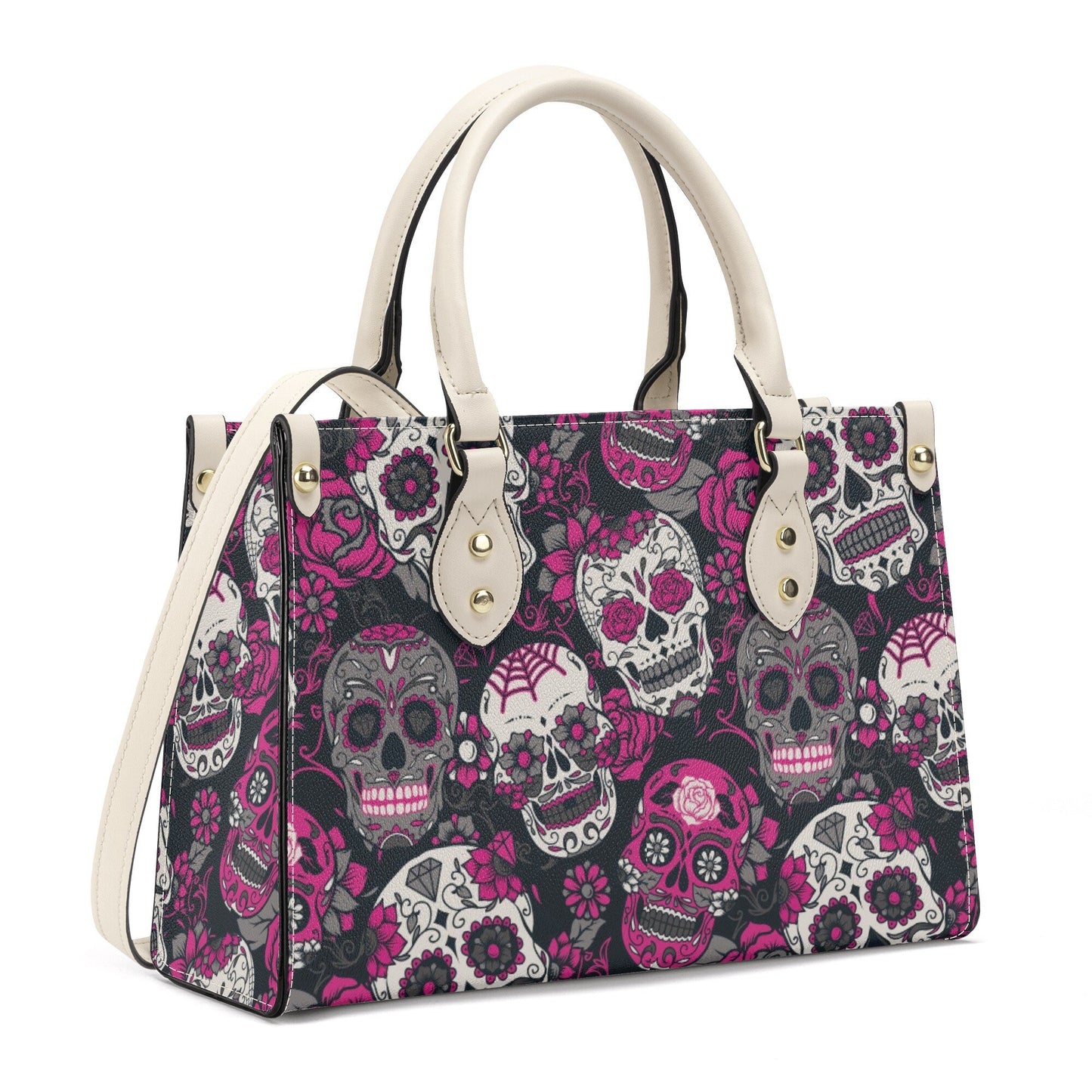 Sugar skull cosmetic bag, sugar skull messenger bag, sugar skull women's handbag, mexico messenger bag, mexico handbag with strap, mexican s