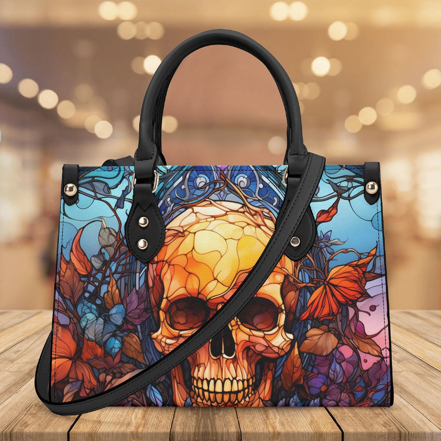 Flower skull cosmetic bag, skull women's handbag, skull handbag with strap, spooky death crossbody bag, gothic skull women's handbag, skelet
