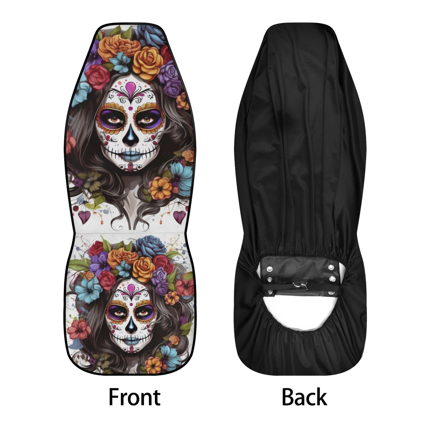 Mexican skull car seat cover full set, floral sugar skull cover cushion accessories for Cars, sugar skull girl seat cover for car, mexico ru