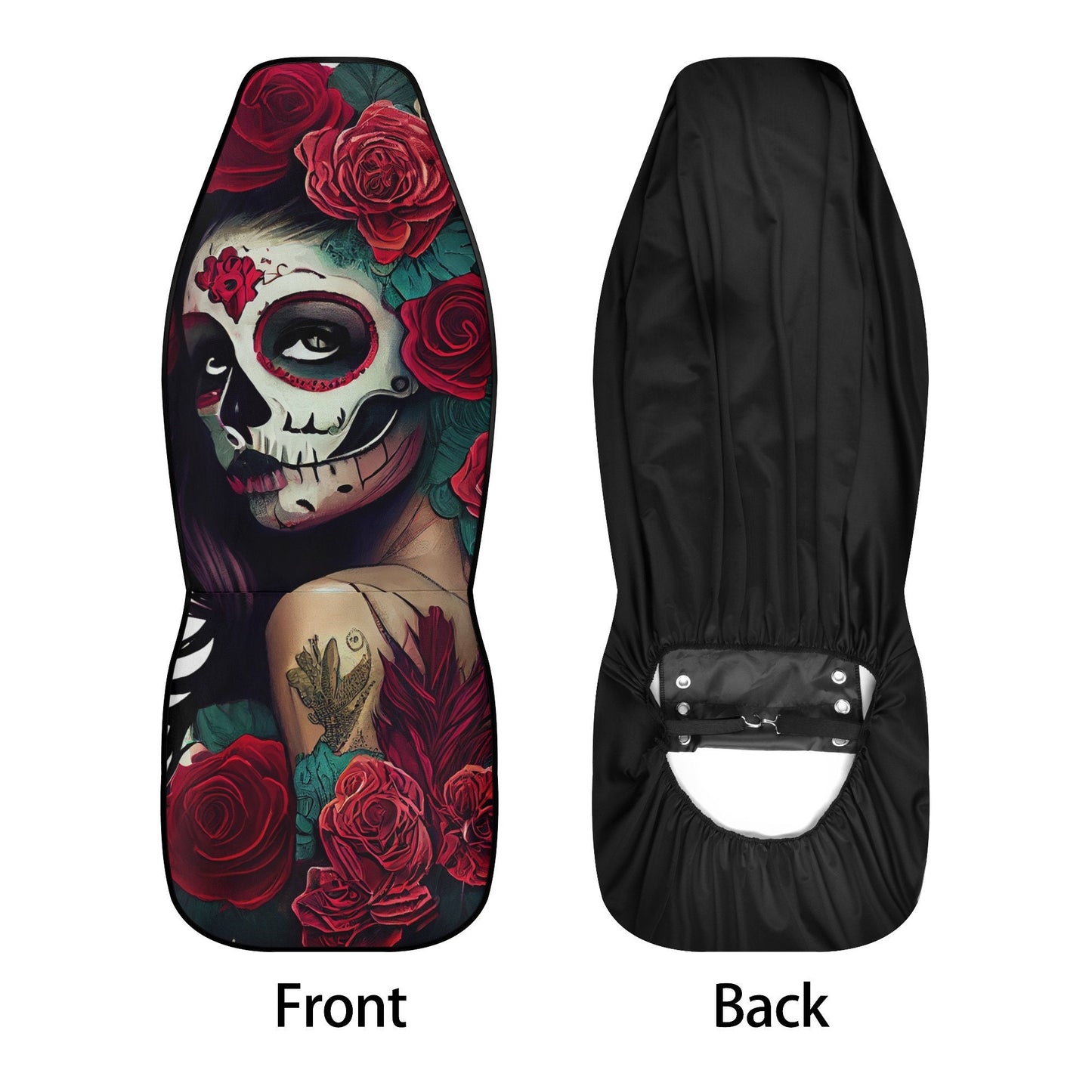 Dia de los muertos skull car seat cover full set, floral skull car seat cushion cover, cinco de mayo skull car seat cover, dia de los muerto