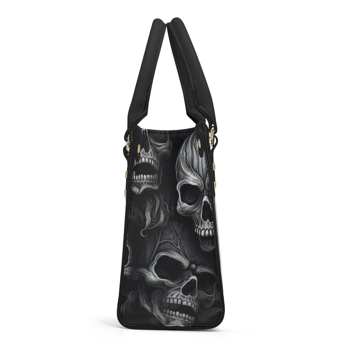Skeleton messenger bag, skull in fire handbag, floral skull bag with shoulder strap, hooded skull handmade bag, hooded skull handmade bag, m