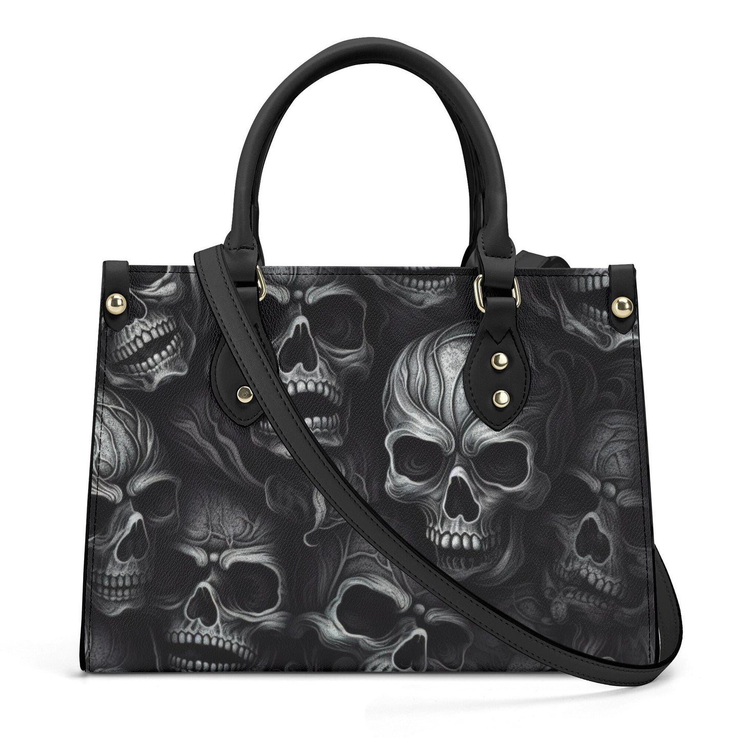 Skeleton messenger bag, skull in fire handbag, floral skull bag with shoulder strap, hooded skull handmade bag, hooded skull handmade bag, m