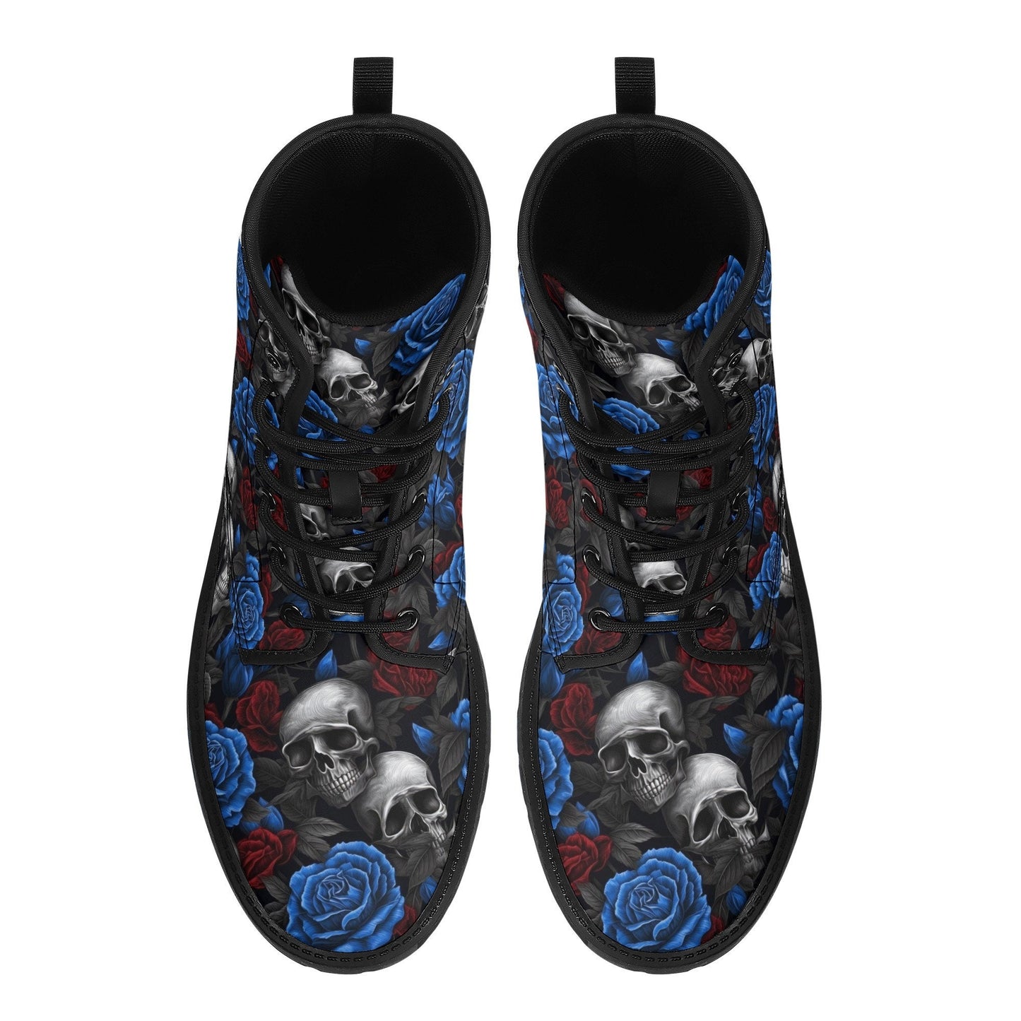 Spooky Halloween fashion leather boots, rose skull boots, reaper skull boots, floral skull fashion leather boots, punisher skull boots, puni