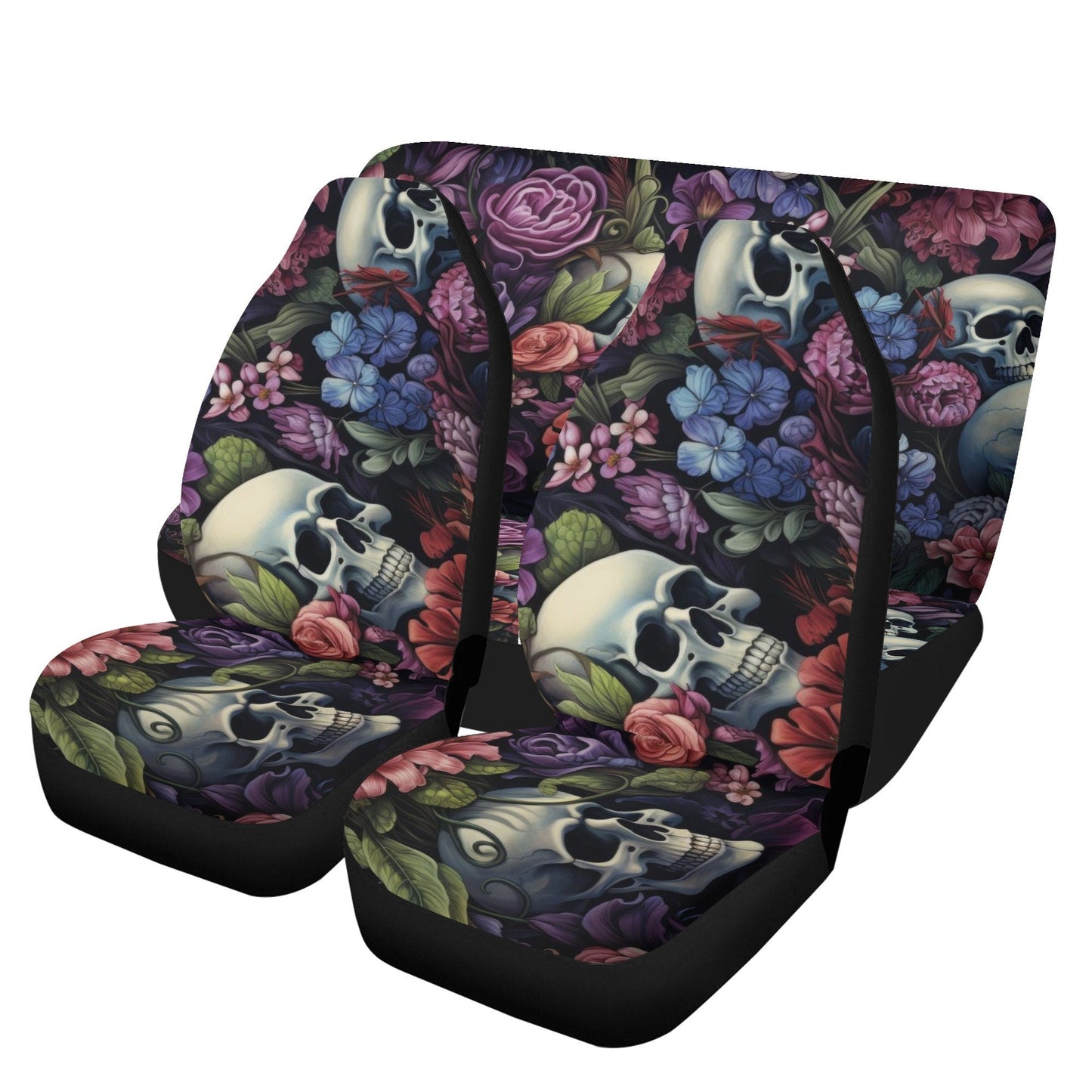 Skeleton car rug, motorcycle skull seat cover for car, motorcycle skull car seat protector cover, death skull car accessories, flame skull c