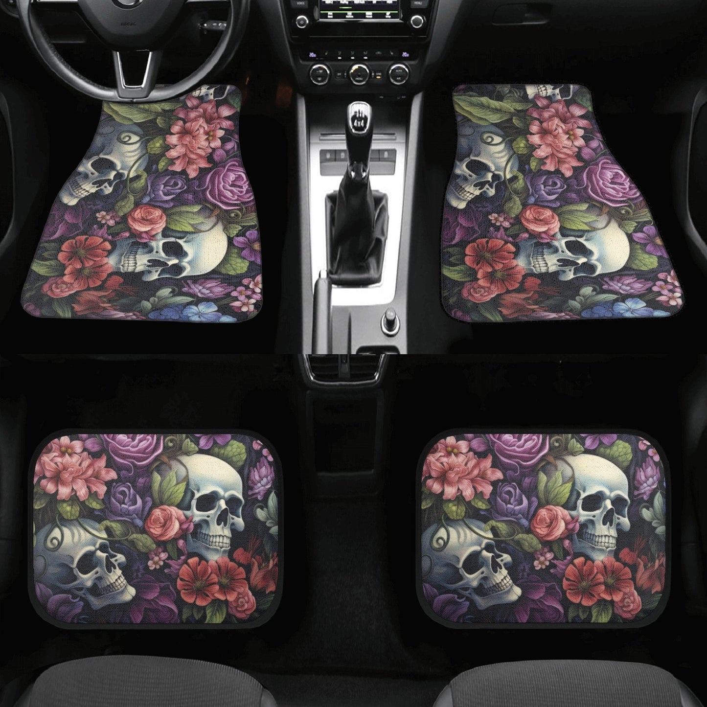 Skeleton car rug, motorcycle skull seat cover for car, motorcycle skull car seat protector cover, death skull car accessories, flame skull c