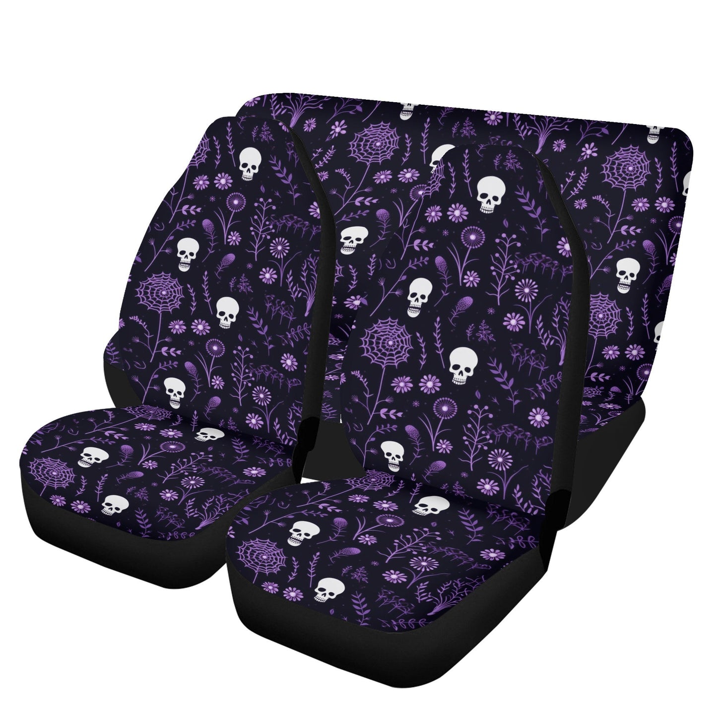 Goth seat cover for car, skull in fire seat cover for car, halloween mat for vehicles, halloween car handbrake covers, skull car cushion cov