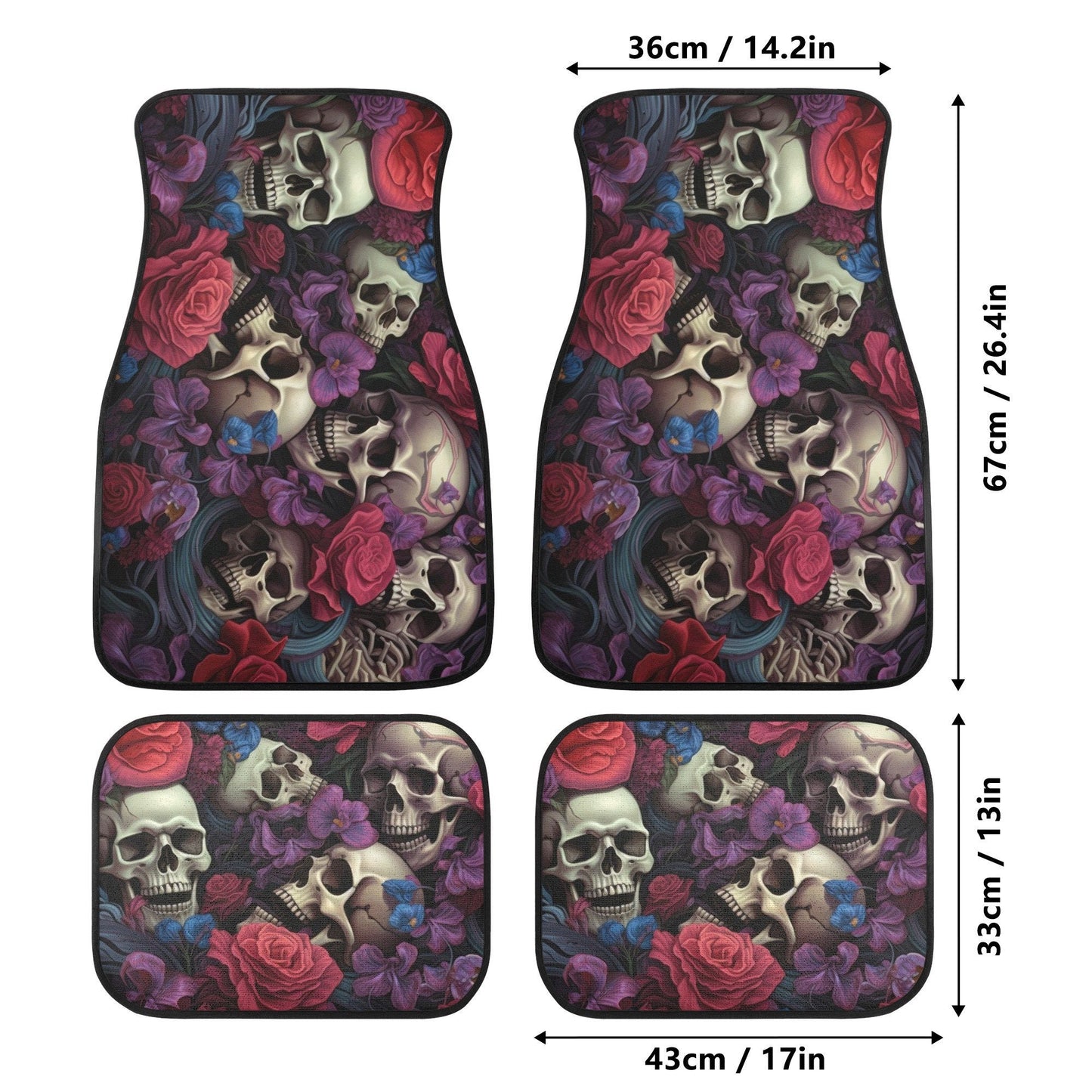 Rose skull steering wheel, halloween car headrest covers, motorcycle skull car seat accessory, spooky death seat cover for vehicles, hooded