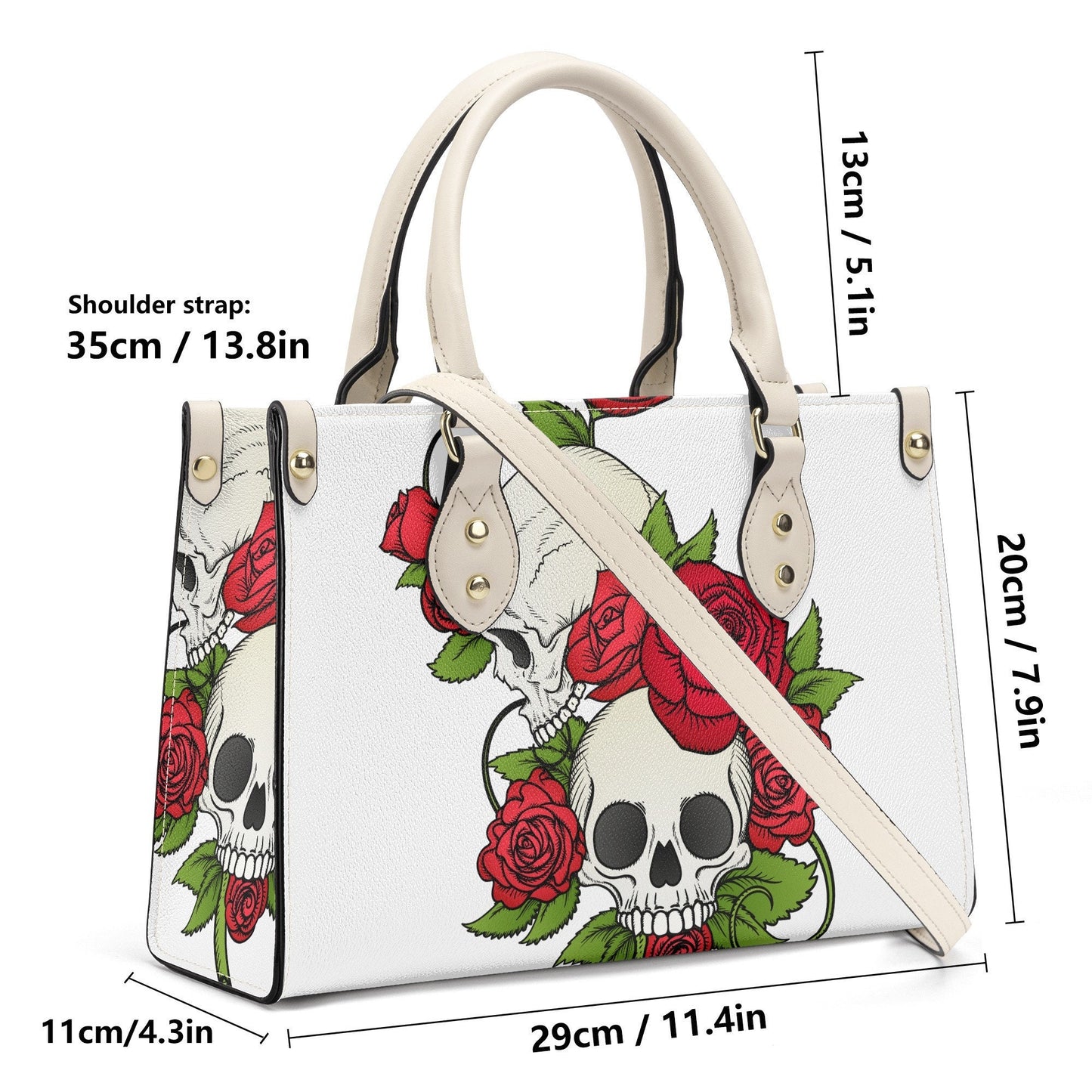 Floral skull women's purse, skeleton handbag with strap, floral skull travel bag, hooded skull women's purse, gothic skull travel bag, hoode