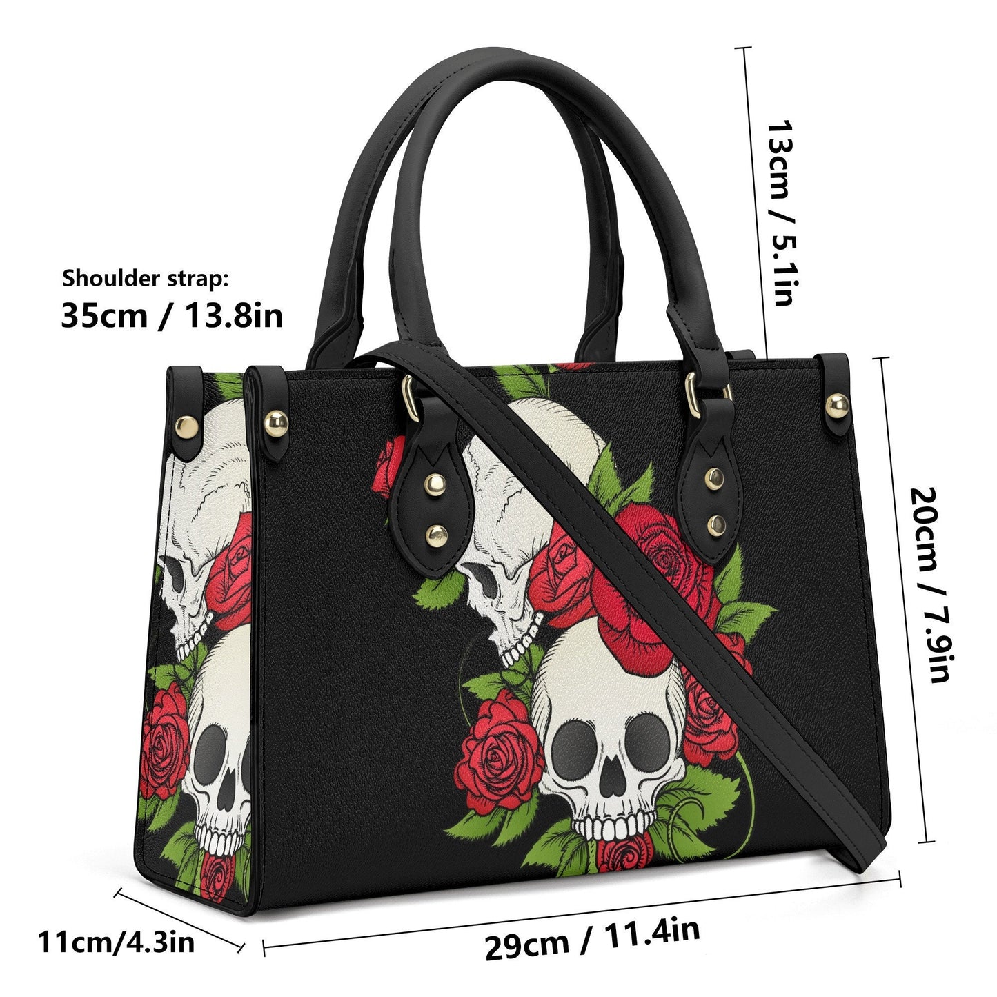 Floral skull women's purse, skeleton handbag with strap, floral skull travel bag, hooded skull women's purse, gothic skull travel bag, hoode