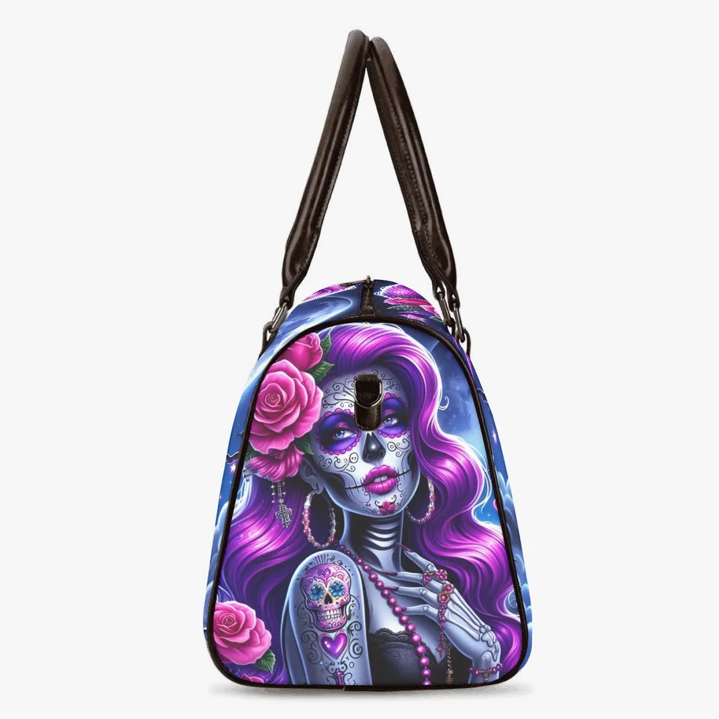 Sugar Skulls Girl Travel Bag, Duffel Bag, Day of the dead Duffle Bag, Candy skull Shoulder Bag, Dia de los muertos Carry On Bag, candy skull