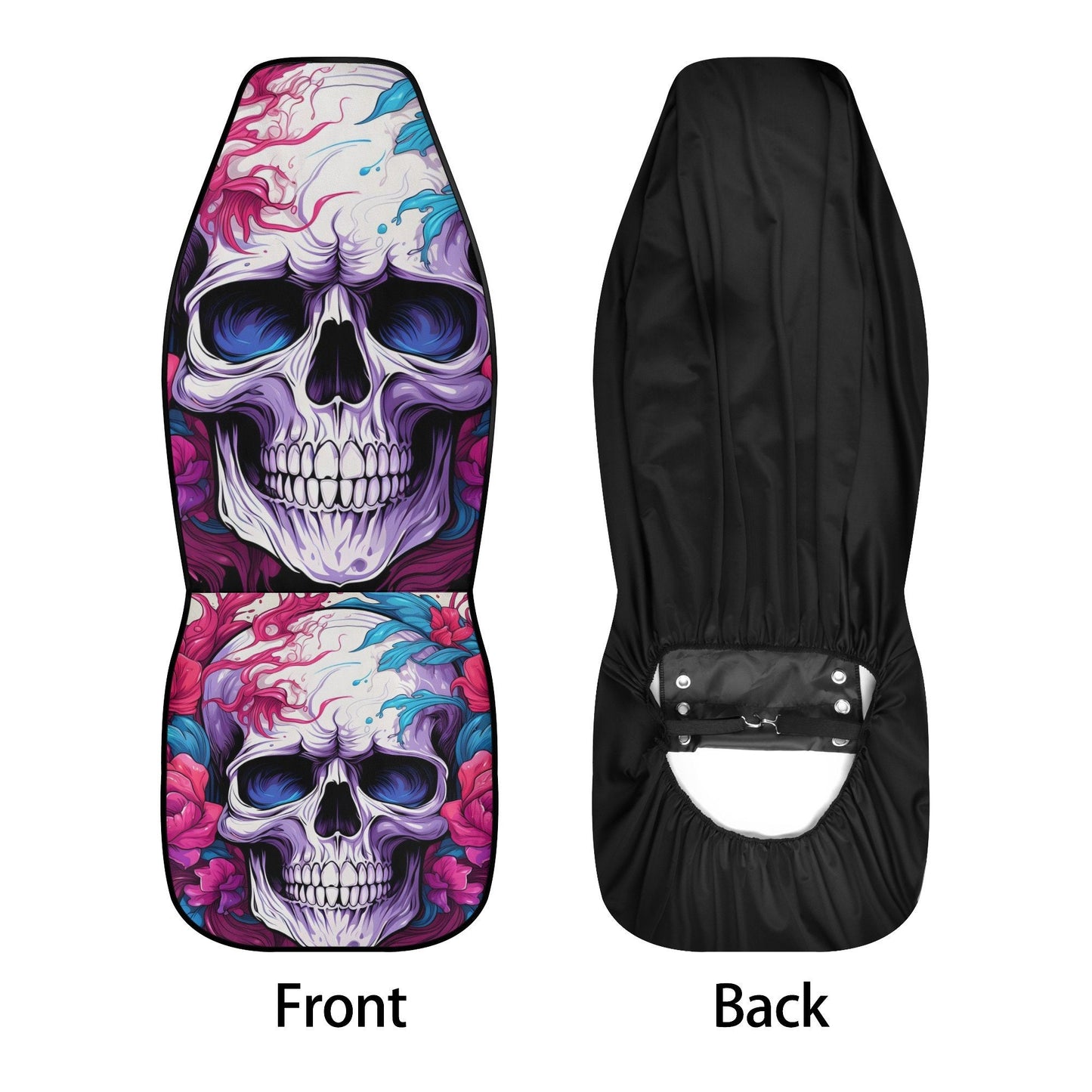 Flower skull car floor mat, christmas skull car mat flooring, biker skull rug for car, flower skull seat cover for truck, floral skull car a