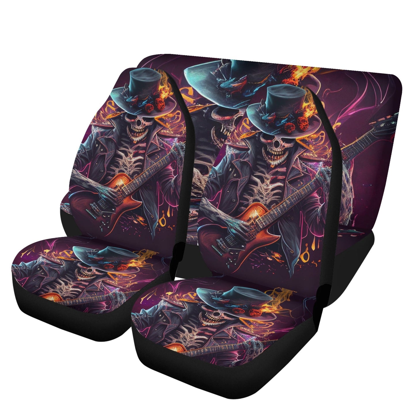 Evil rug for car, horror car seat cover full set, evil seat cover for vehicles, hooded skull car protector, flame skull car tool, flower sku