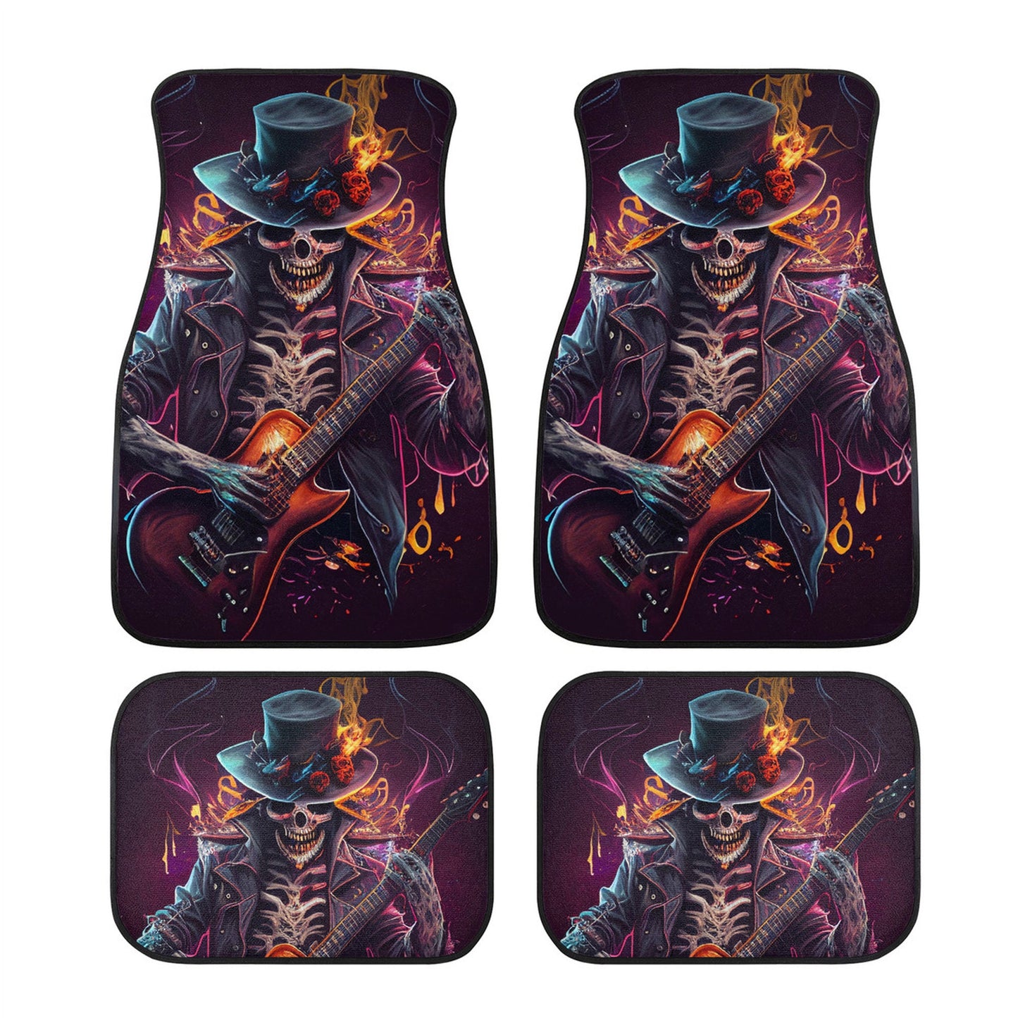 Evil rug for car, horror car seat cover full set, evil seat cover for vehicles, hooded skull car protector, flame skull car tool, flower sku