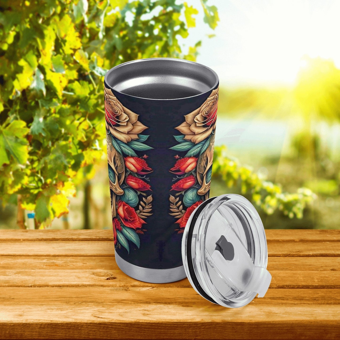 Evil face tumbler, skull with scythes tumbler, skull in fire coffee mug, grim reaper jumbo Mug, halloween travel mug, evil face travel mug,