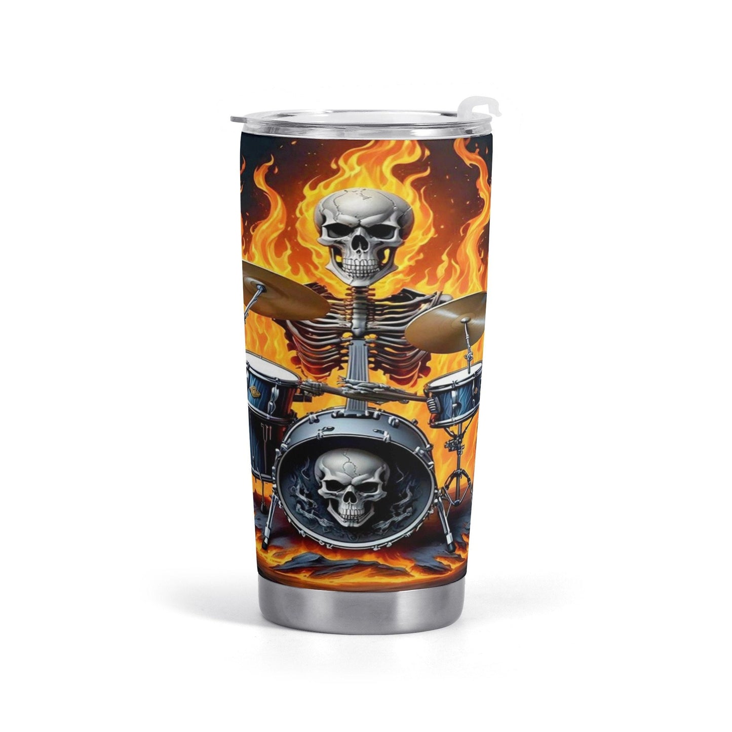 Grim reaper tumbler cup mug, skeleton mug, hooded skull travel mug, gothic skull tumbler, rose skull tumbler cup mug, floral skull mug, flam