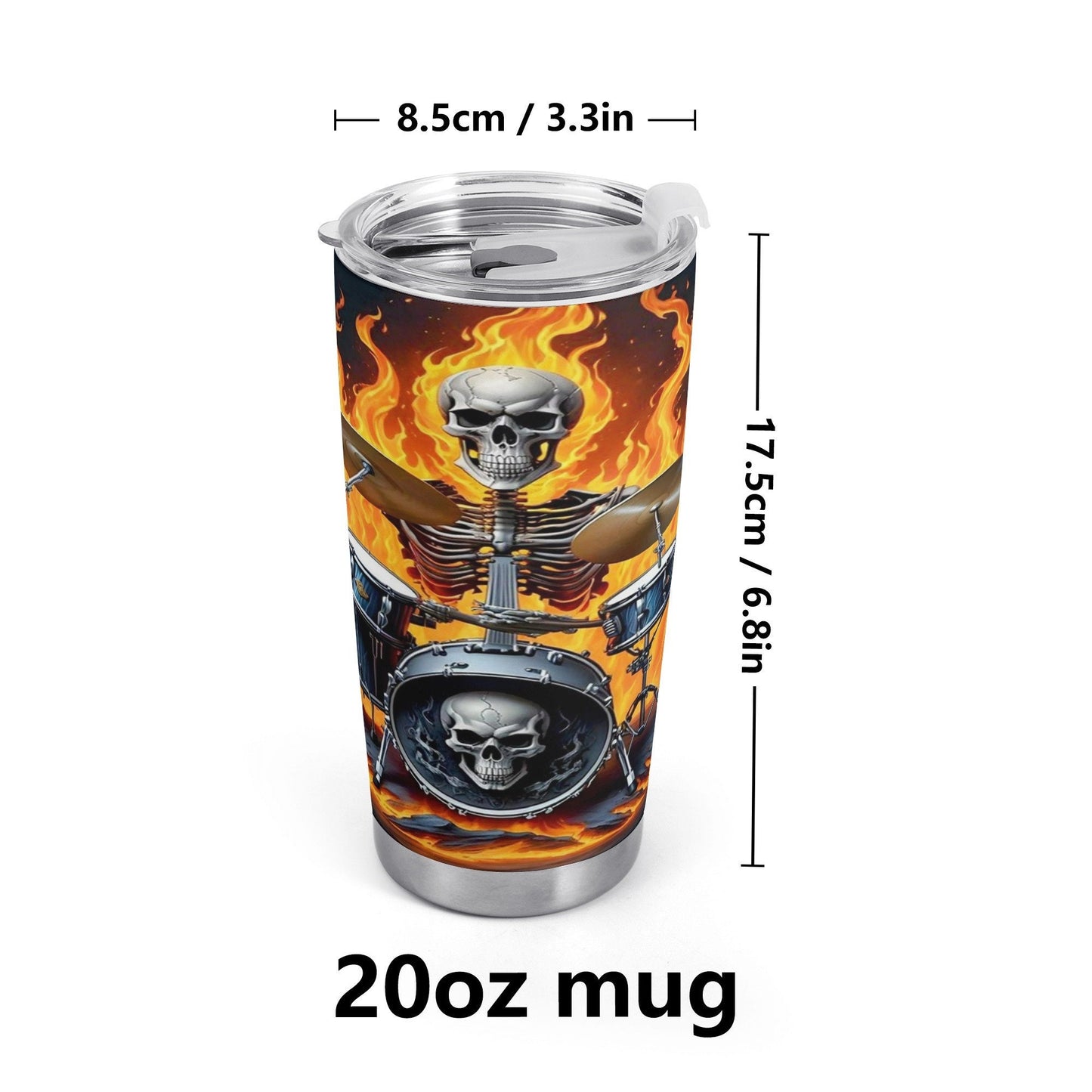 Grim reaper tumbler cup mug, skeleton mug, hooded skull travel mug, gothic skull tumbler, rose skull tumbler cup mug, floral skull mug, flam