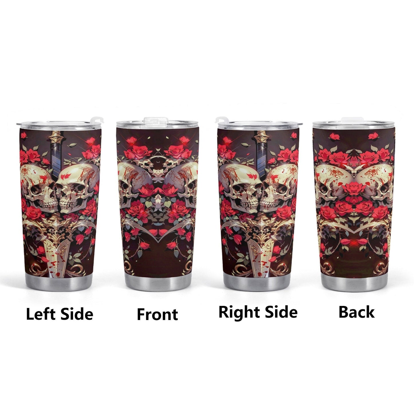 Death skull beer mug, floral skull beer mug, evil face tumbler, christmas skull travel mug, hooded skull cup, goth freezer Mug, grim reaper