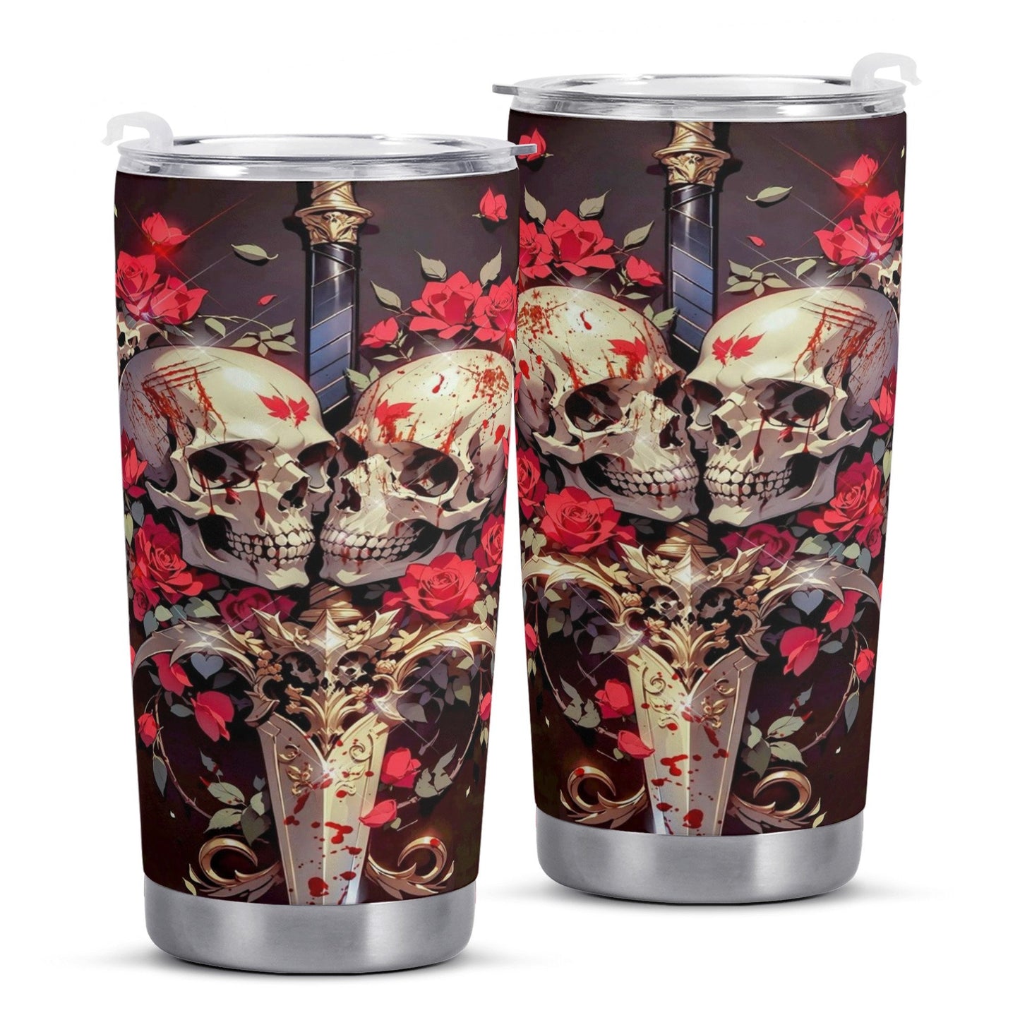 Death skull beer mug, floral skull beer mug, evil face tumbler, christmas skull travel mug, hooded skull cup, goth freezer Mug, grim reaper