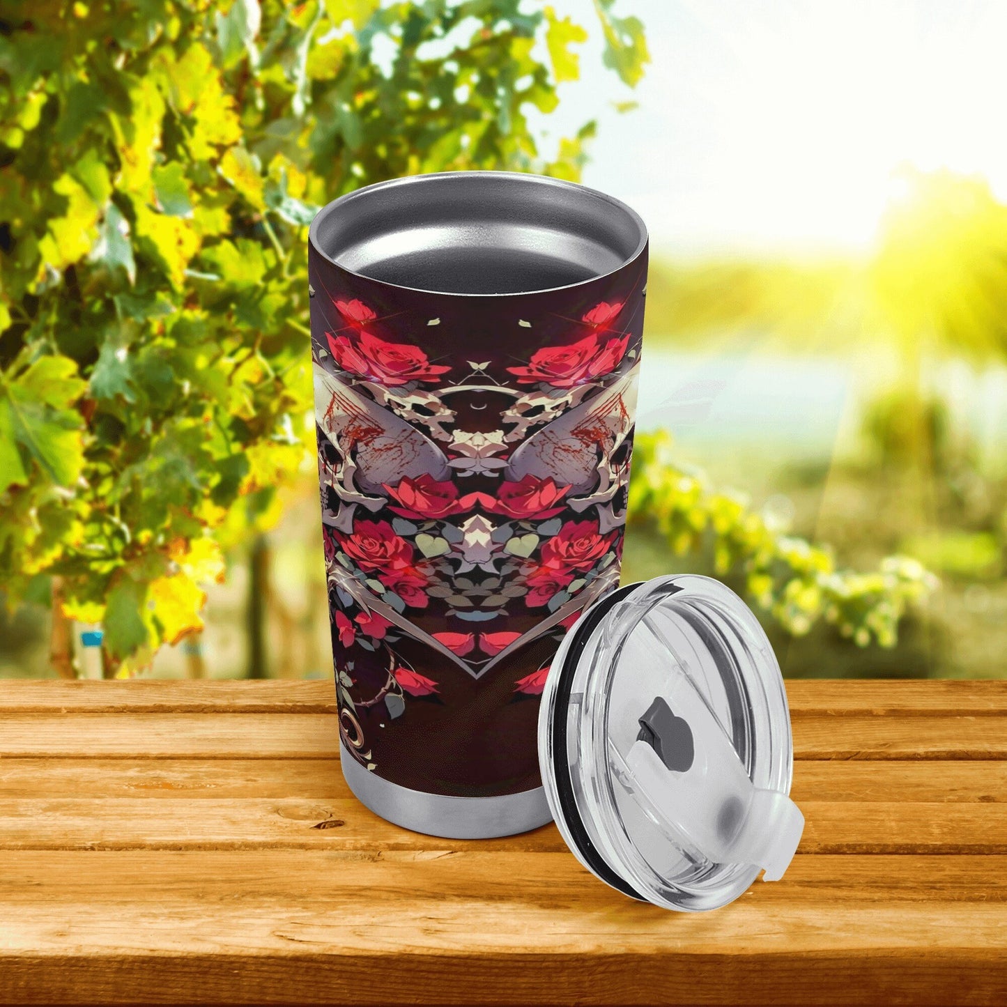 Death skull beer mug, floral skull beer mug, evil face tumbler, christmas skull travel mug, hooded skull cup, goth freezer Mug, grim reaper