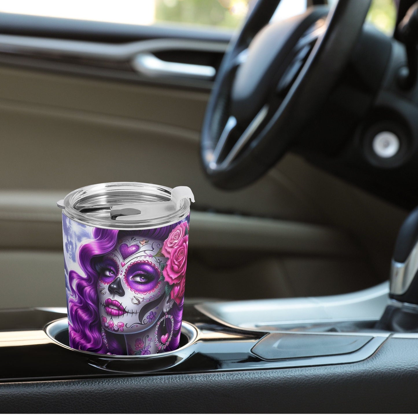 Day of the dead tumbler, sugar skull cup mug tumbler, Dia de los muertos skull tumbler mug cup, candy skull skeleton gothic mug cup tumbler