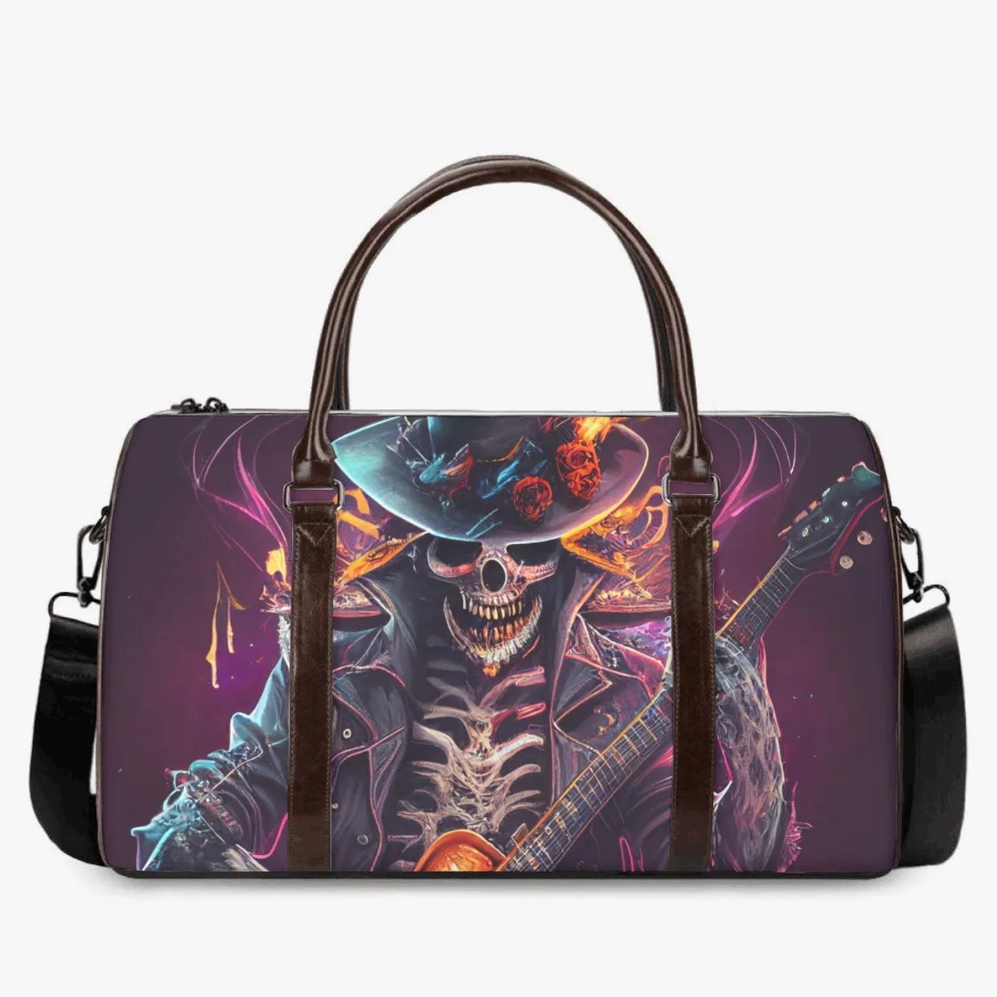 Punisher skull monogrammed bag, gothic skull weekender bags, halloween shoulder bag, halloween shoulder bag, Spooky Halloween Overnight Bag,