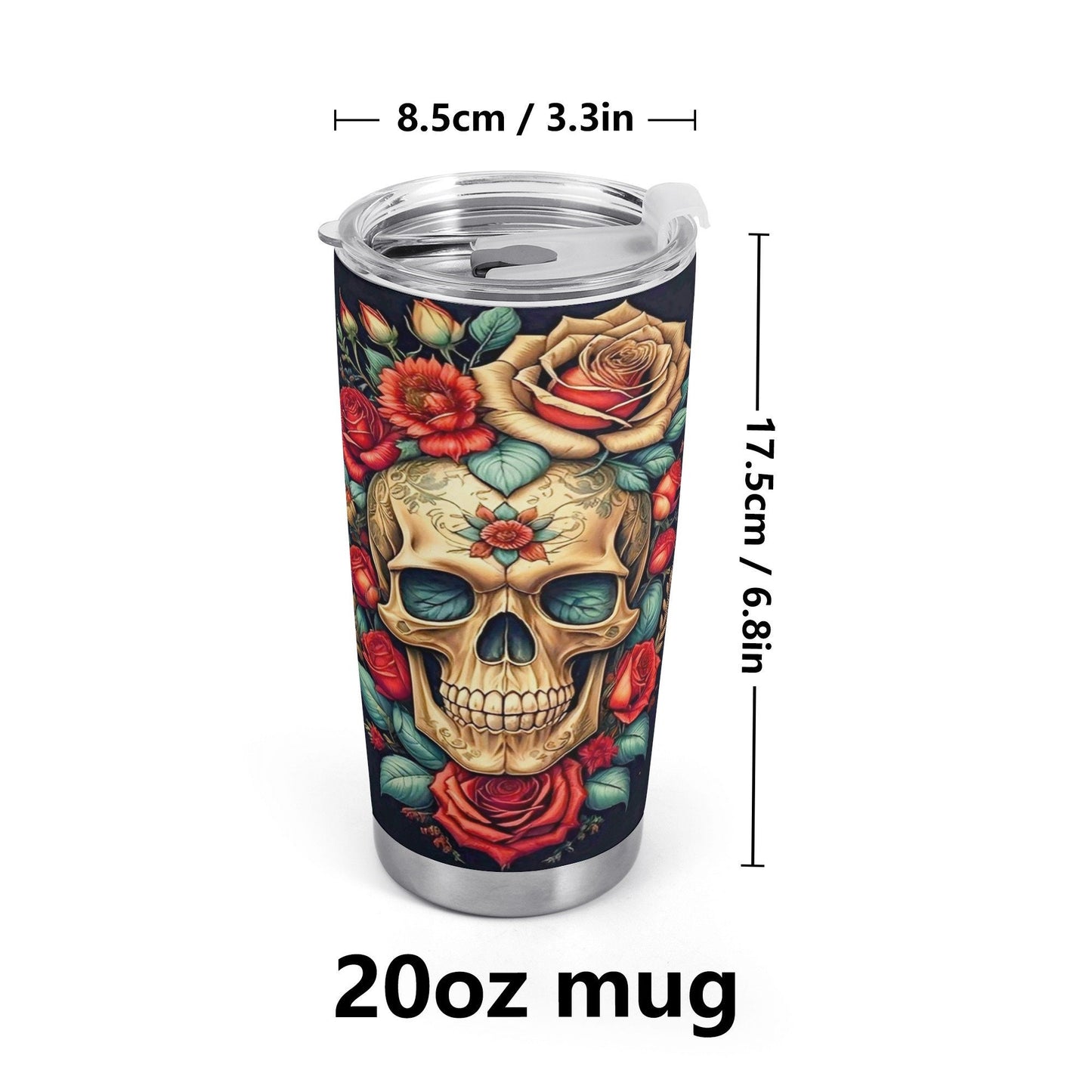 Evil face tumbler, skull with scythes tumbler, skull in fire coffee mug, grim reaper jumbo Mug, halloween travel mug, evil face travel mug,