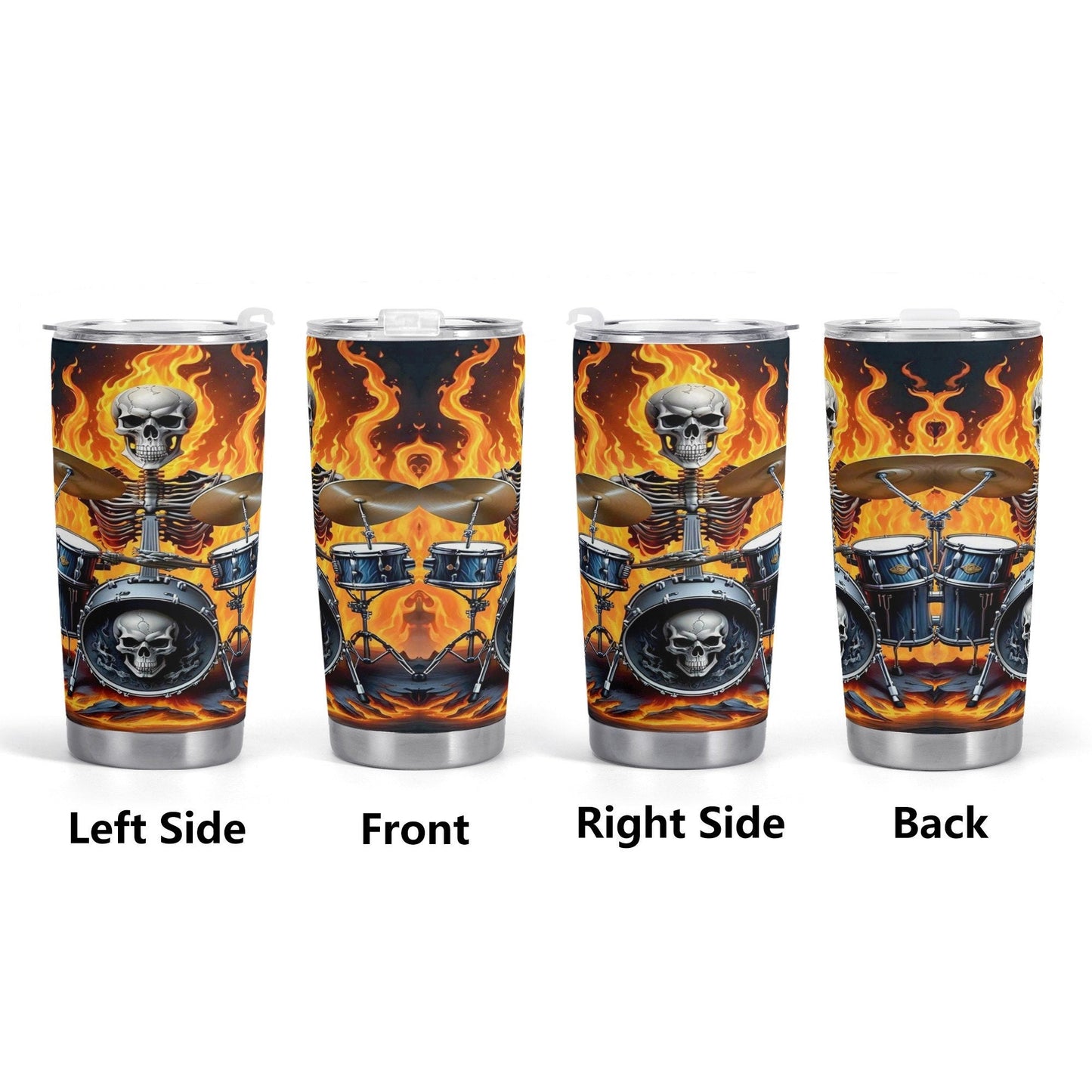 Grim reaper tumbler cup mug, skeleton mug, hooded skull travel mug, gothic skull tumbler, rose skull tumbler cup mug, floral skull mug, flam
