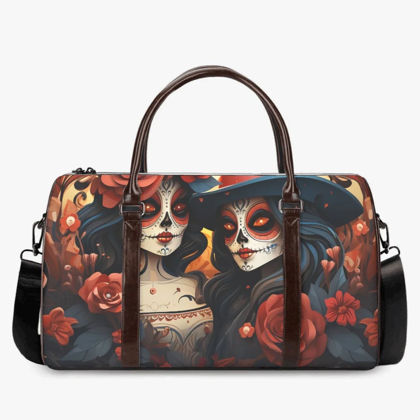 Sugar skull girl travel bag, mexican skull large travel bag, dia de los muertos skull Vacation Holidays Travel Bag, sugar skull girl shoulde