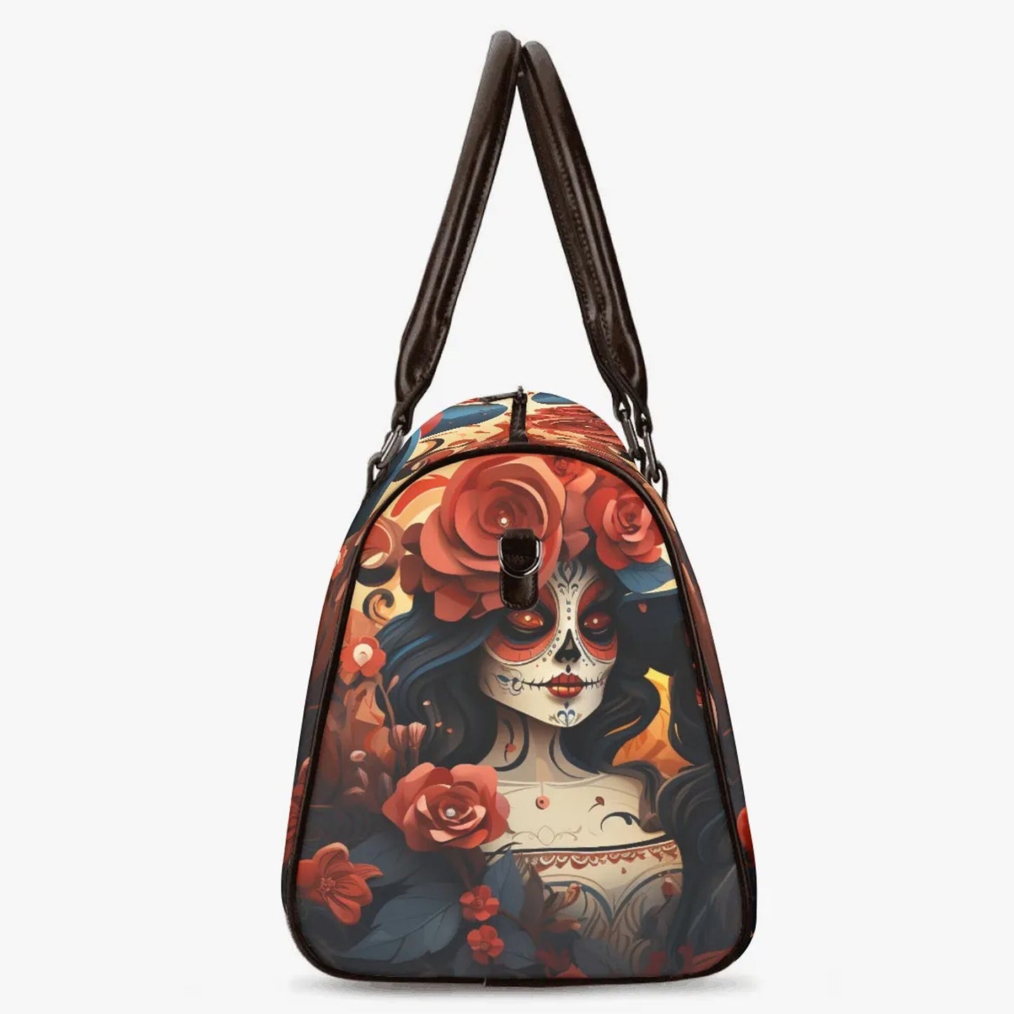 Sugar skull girl travel bag, mexican skull large travel bag, dia de los muertos skull Vacation Holidays Travel Bag, sugar skull girl shoulde