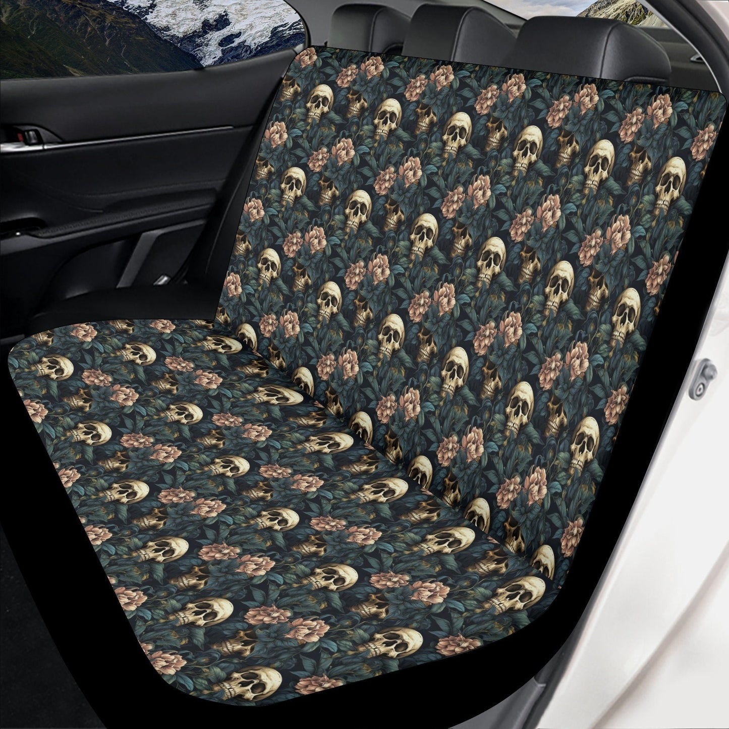 Halloween car handbrake covers, horror truck seat cover, goth car mat flooring, evil face car protector, evil seat cushion, devil ghost car