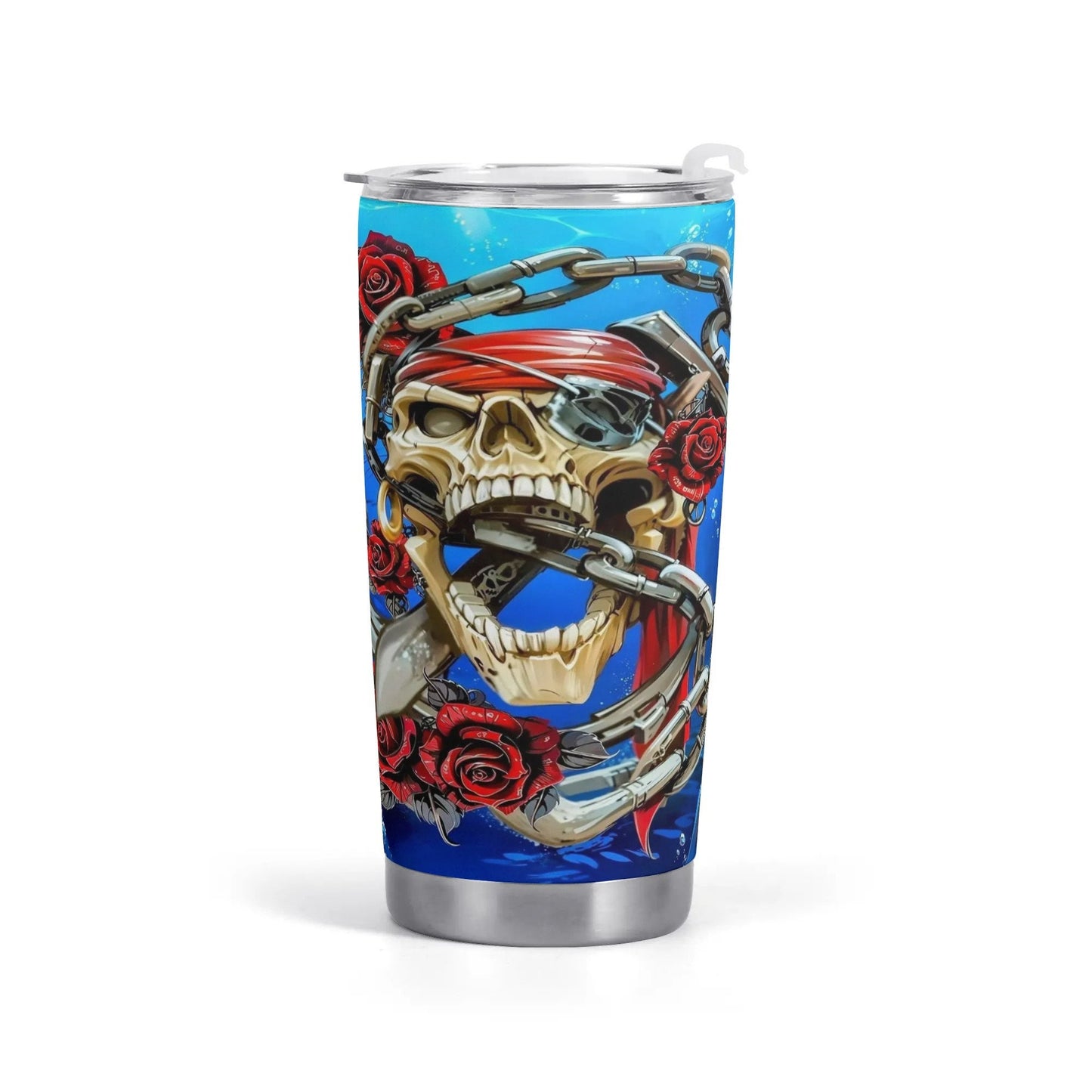 Skull Pirates mug, floral skull tumbler, skeleton skull tumbler, skull jumbo Mug grim reaper coffee mug, halloween skull gothic tumbler cup
