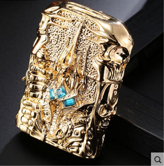 Pure Copper Lighter Men Gadgets WOW Kerosene Oil The Lich King Relief Lighter