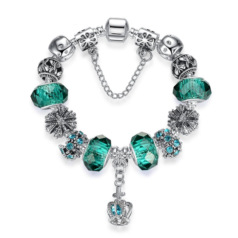 4 Style European Fashion 925 Classic Silver Charm Bracelet With Murano Glass Beads Bracelets for Women Original DIY Jewelry Gift
