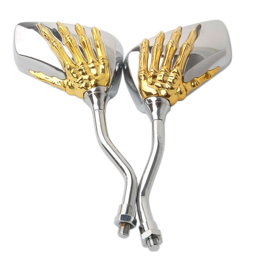 1 Pair Motorcycle Handlebar Skull Hand Pattern Ghost Claw Rearview Side Glass Mirror Modified Accessorie for Street Cars Scooter