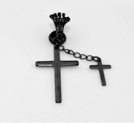 1 Piece New Stainless Steel Earring Body Piercing Jewelry Tassels Skull Sketelon Dangling Cross Stud Earring Men Women