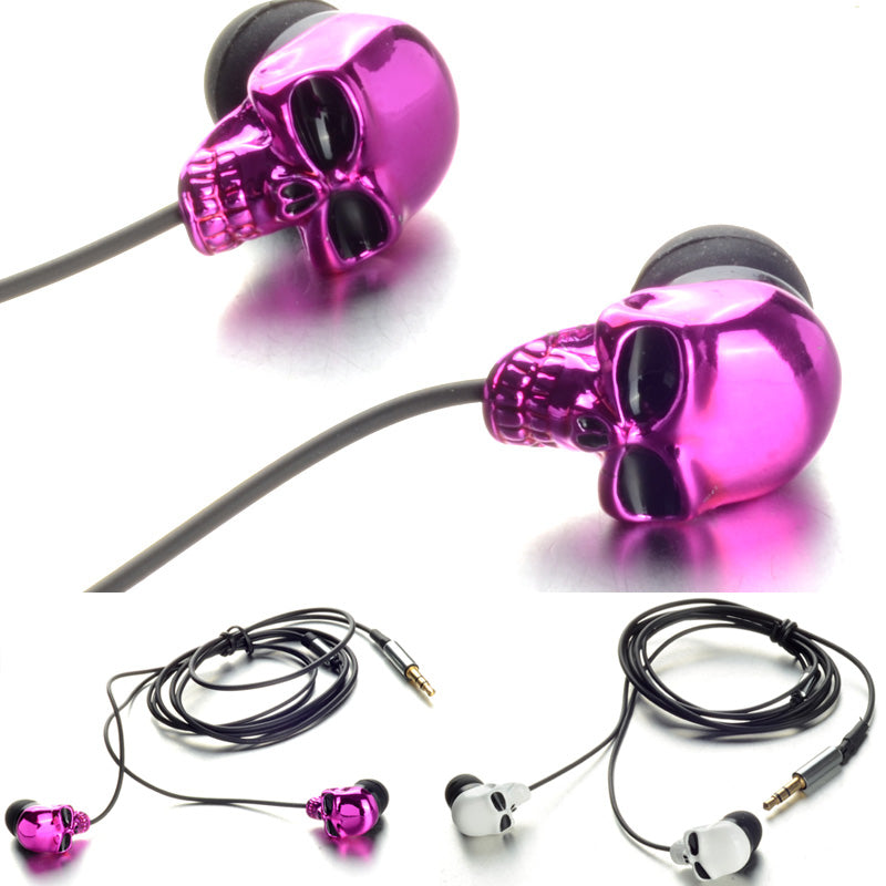 1 Piece Hot Sale Unique Desgin 3.5mm In Ear Earphone Skull Stereo Headset For MP3 MP4 Smartphone Earphones