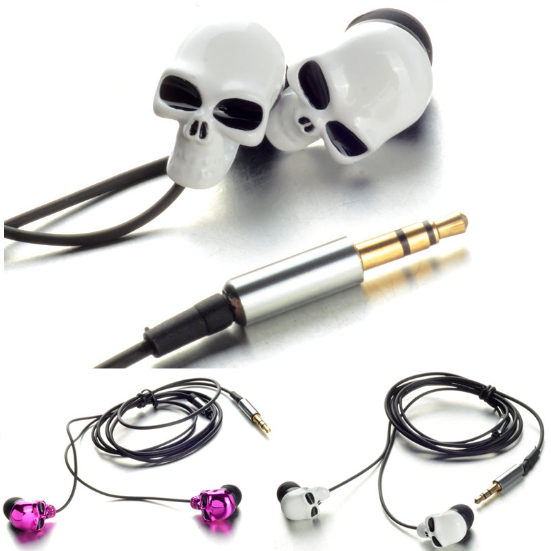 1 Piece Hot Sale Unique Desgin 3.5mm In Ear Earphone Skull Stereo Headset For MP3 MP4 Smartphone Earphones