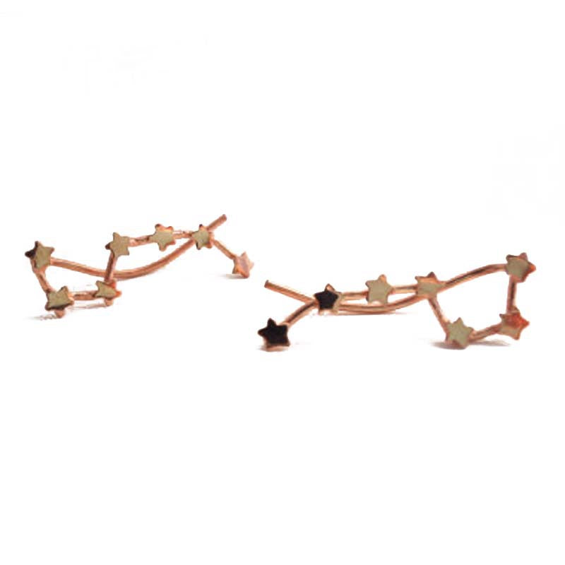 1 pair Women Silver/Rose Gold Color Star Shape Dipper Constellation Clip Earring Ear Vine Ear Sweep Earrings Fashion Jewelry