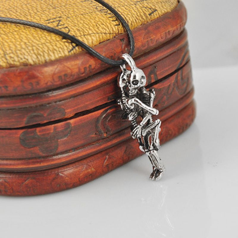 1 pc Hot Men Infinity  Silver Black Stainless Steel Skull Pendant Chain Necklace fine jewelry sale