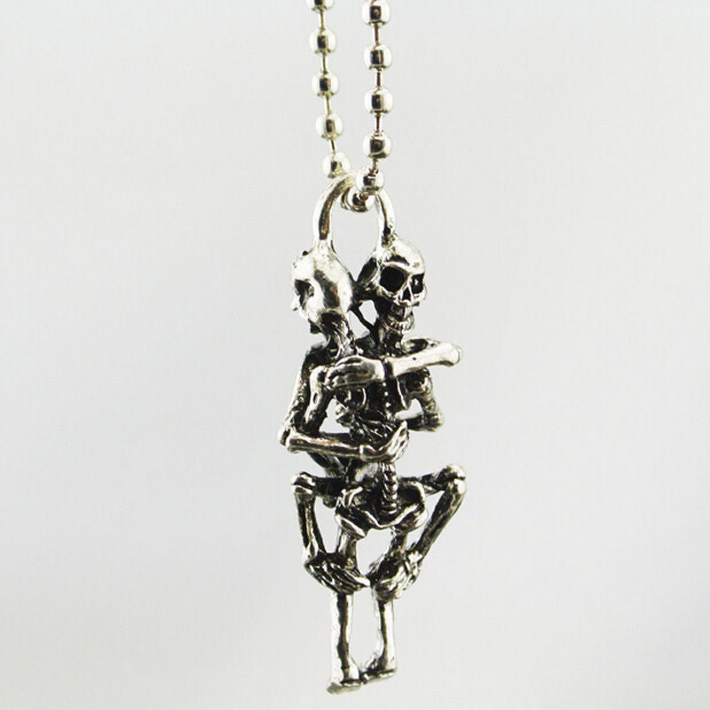 1 pc Hot Men Infinity  Silver Black Stainless Steel Skull Pendant Chain Necklace fine jewelry sale