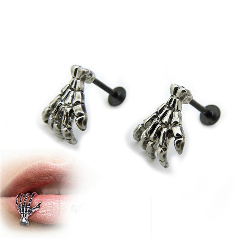 1 pcs for Women Men Punk Skull Devil Hand Kylie Lip Piercing