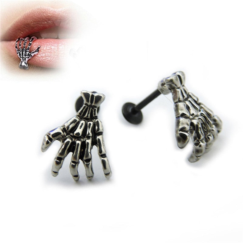 1 pcs for Women Men Punk Skull Devil Hand Kylie Lip Piercing