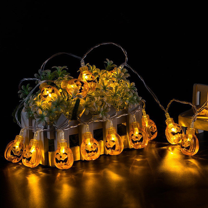 10 LED Hanging Halloween Decor Pumpkins/Ghost/Spider/Skull LED String Lights Lanterns Lamp For DIY Home Outdoor Party Supplies