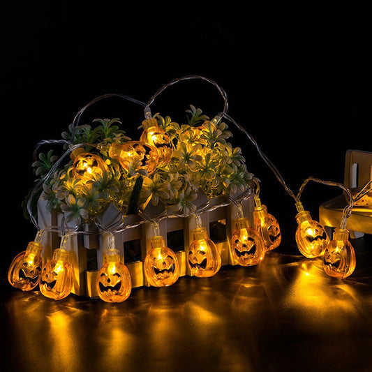 10 LED Hanging Halloween Decor Pumpkins/Ghost/Spider/Skull LED String Lights Lanterns Lamp For DIY Home Outdoor Party Supplies