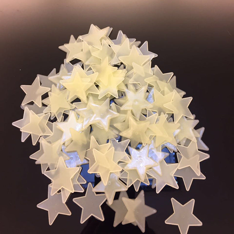 100pcs/bag 3cm Glow in the Dark Toys Luminous Star Stickers Bedroom Sofa Fluorescent Painting Toy PVC Stickers for Kids Room