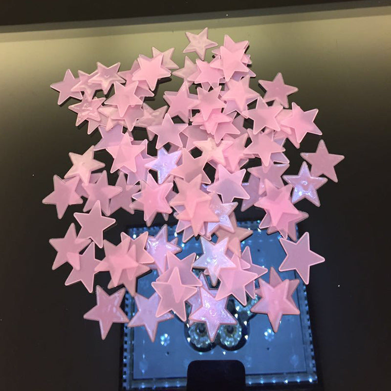 100pcs/bag 3cm Glow in the Dark Toys Luminous Star Stickers Bedroom Sofa Fluorescent Painting Toy PVC Stickers for Kids Room